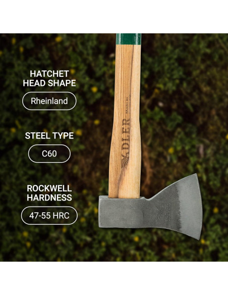 Hacha de Lanzamiento Adler Rheinland 40 cm Nogal Natural