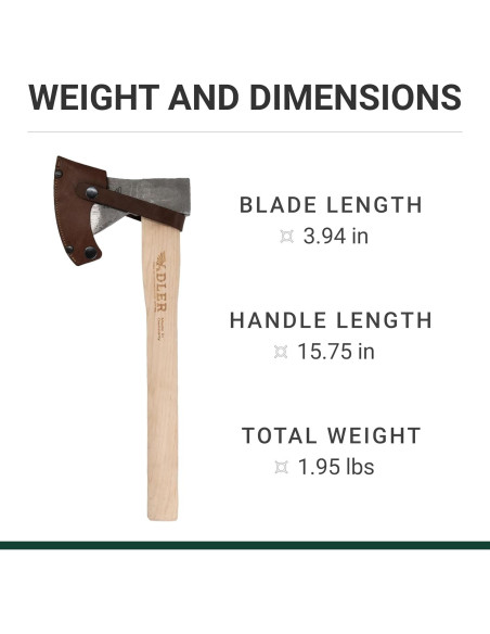 Hacha de Lanzamiento Adler Rheinland 40 cm Nogal Natural