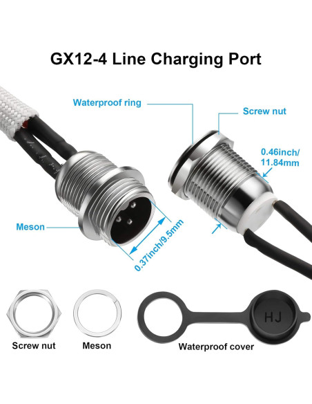 HESTYA Reemplazo Puerto de Carga 3 Patas para Scooter