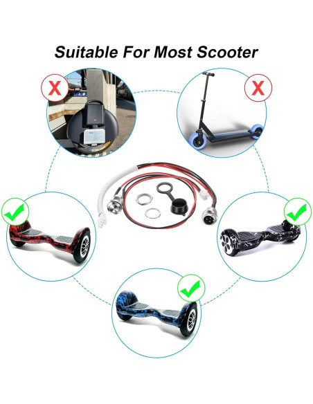 HESTYA Reemplazo Puerto de Carga 3 Patas para Scooter