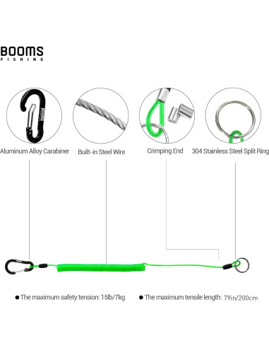 Cuerdas en espiral Booms Fishing T01 para cañas de pescar