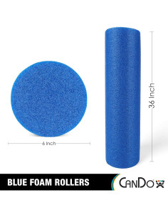 Rodillo de Espuma PE Azul CanDo 15.24 cm x 91.44 cm para Fitness 2