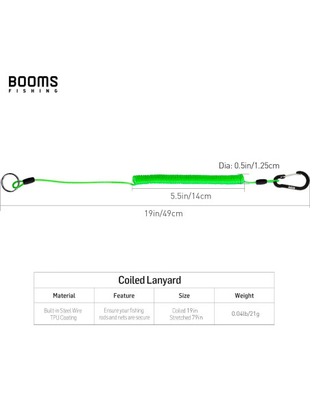 Cuerdas en espiral Booms Fishing T01 para cañas de pescar
