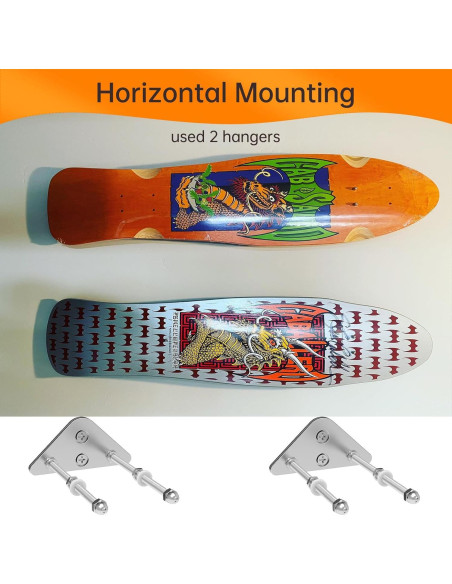 Paquete de 10 Soportes de Pared para Skateboard Aluminio