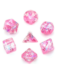 Conjunto de Dados Poliedricos UDIXI Rosa 7 Piezas D&D
