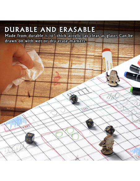 Tapete de Juego Acrílico CZYY 2 Piezas 20x20 cm para RPG