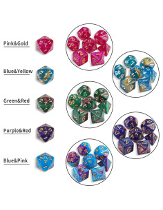 Juego de Dados DND ESANDA 20 Set 140 Piezas Poliedricos 2