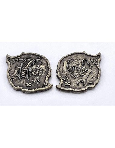 Monedas de Aventura D&D 10 Piezas Metalizadas 25mm