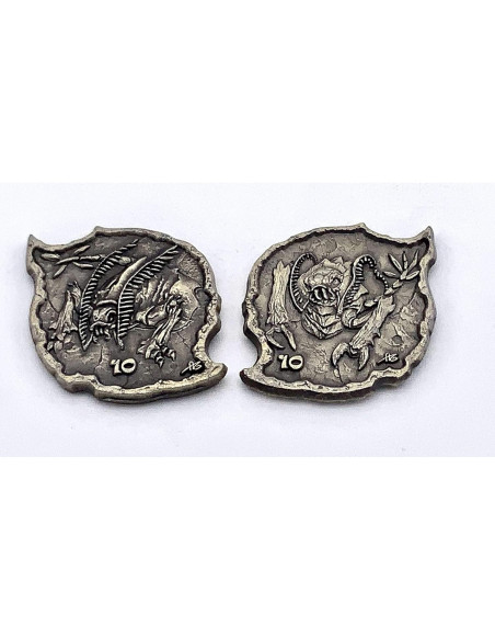 Monedas de Aventura D&D 10 Piezas Metalizadas 25mm