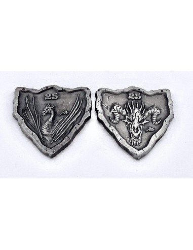 Monedas de Aventura D&D 10 Piezas Metalizadas 25mm
