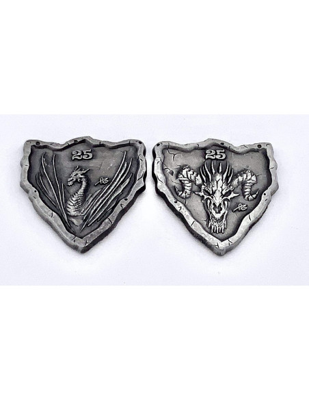Monedas de Aventura D&D 10 Piezas Metalizadas 25mm