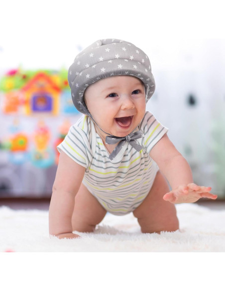 Geyoga Casco de Seguridad Bebé + Rodilleras Ajustables