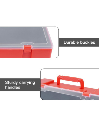 Caja de Transporte Brappo para Miniaturas 108 Ranuras Rojo