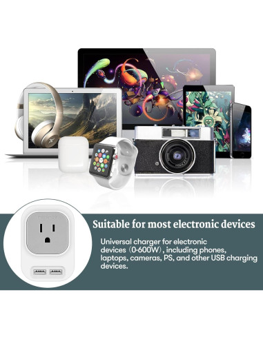 Convertidor de Voltaje Mapambo 220V a 110V con 2 USB y 2 USB C