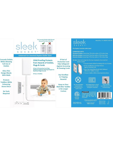 Cubre Enchufes Invertidos Sleek Socket 3 Enchufes Seguridad