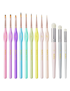 Conjunto de Pinceles Nicpro 12PCS para Acrílico y Acuarela