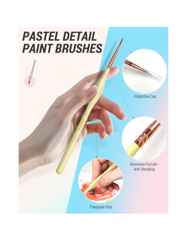 Conjunto de Pinceles Nicpro 12PCS para Acrílico y Acuarela