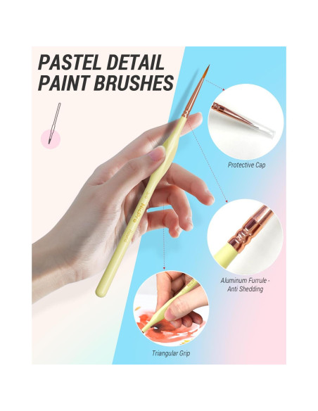 Conjunto de Pinceles Nicpro 12PCS para Acrílico y Acuarela