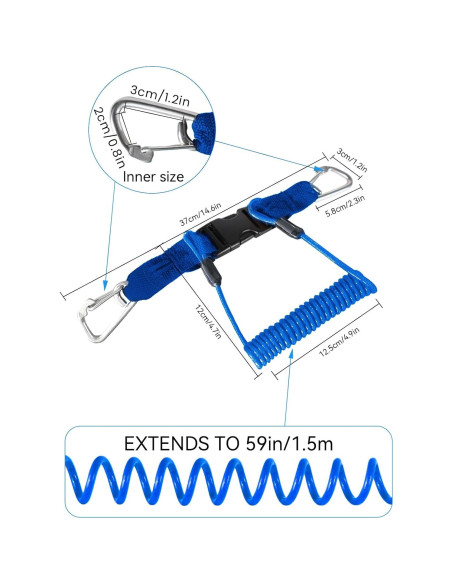 Lanyard de Buceo EEBBL EEB-SDL-120 Azul Resistente