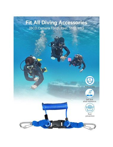 Lanyard de Buceo EEBBL EEB-SDL-120 Azul Resistente