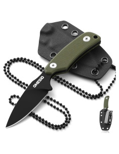Cuchillo de Cuello Omesio 7.62 cm Hoja D2 Mango G10 Verde
