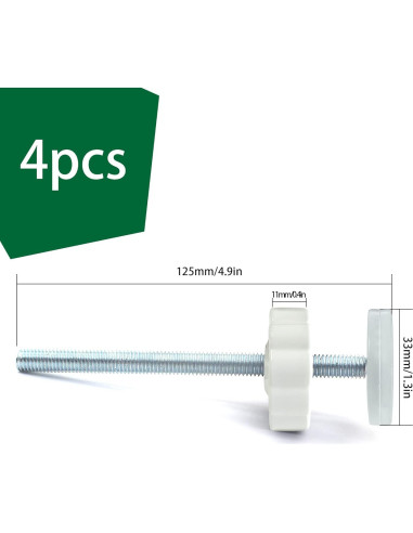 Paquete de 4 Varillas M8 de 12 CM para Puertas de Bebé