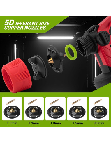 Pulverizador de Pintura Inalámbrico MDBTTOOLS HVLP 1000ml