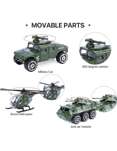 Conjunto de 26 Vehículos Militares CHAXUNTEN y Soldados