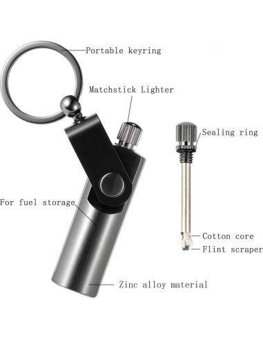 Mechero Permanente BIASTNR Mini Llavero Reutilizable Camping