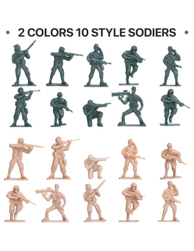 Conjunto de 26 Vehículos Militares CHAXUNTEN y Soldados