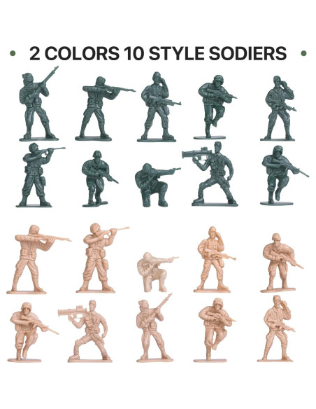 Conjunto de 26 Vehículos Militares CHAXUNTEN y Soldados