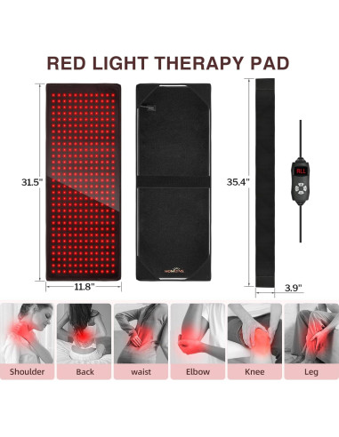 Almohadilla Terapia Luz Roja HOMLYNS 80x30cm 5 Niveles