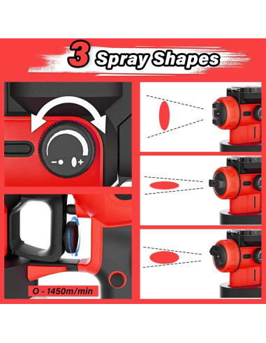 Pulverizador de Pintura Inalámbrico Crivnhar R-PrayPro 1200ml