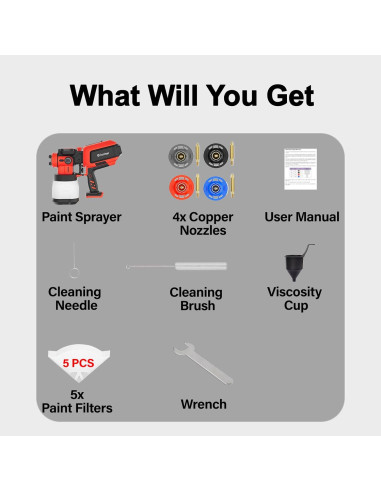 Pulverizador de Pintura Inalámbrico Crivnhar R-PrayPro 1200ml