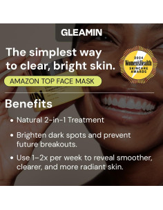 Mascarilla de Arcilla Gleamin 2.5 Oz para Manchas Oscuras 2