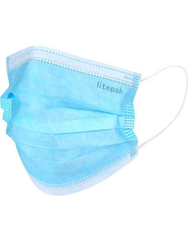 Mascarillas Desechables Negras Litepak 2000 Piezas 3 Capas