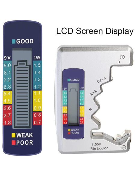 Comprobador de Batería Wolfride Digital AA AAA 9V