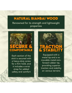 Bastón Desmontable SE 3 Piezas 139.7 cm Madera Pino 2