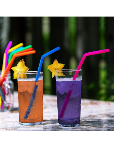 15 Pajitas de Silicona Reutilizables Juju World para Tumblers 20-30 oz