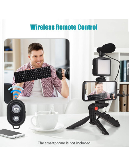 Kit de Vlog Andoer Mini Luz LED + Micrófono + Trípode