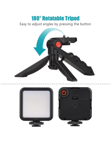 Kit de Vlog Andoer Mini Luz LED + Micrófono + Trípode