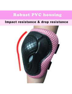 Kit de Protección para Niños GEQID - Rodilleras y Muñequera Rosa 2