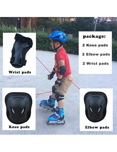 Kit de Protección para Niños GEQID - Rodilleras y Muñequera Rosa