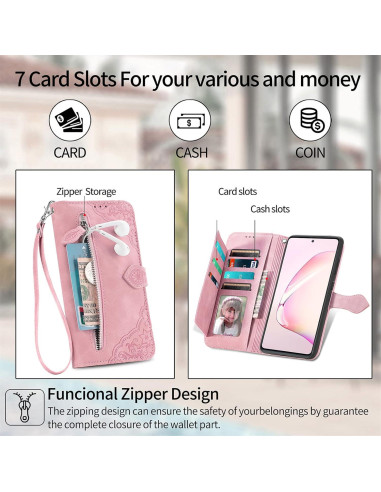 Funda Billetera Furiet Rosa para Samsung A81 M60S Note 10 Lite