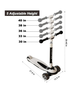 Patinete Plegable CLrkualn para Niños 3-12 Años 5 Alturas 2