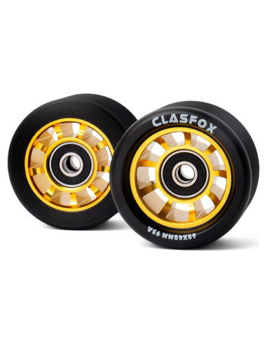 Ruedas de Patines CLAS FOX TY 62mm 95A PU Negro (Juego de 8)