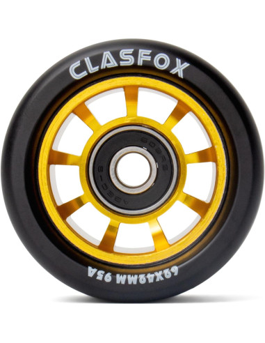 Ruedas de Patines CLAS FOX TY 62mm 95A PU Negro (Juego de 8)