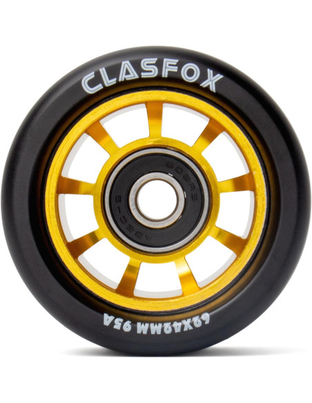 Ruedas de Patines CLAS FOX TY 62mm 95A PU Negro (Juego de 8)