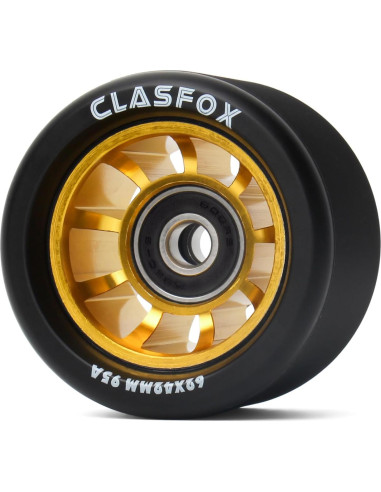 Ruedas de Patines CLAS FOX TY 62mm 95A PU Negro (Juego de 8)