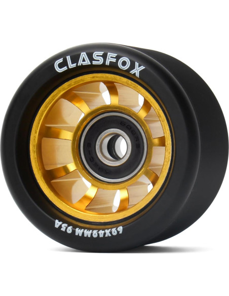 Ruedas de Patines CLAS FOX TY 62mm 95A PU Negro (Juego de 8)